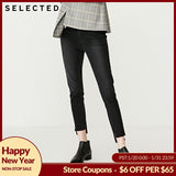 SELECTED Women's Slight Stretch Lycra High-rise Irregular Skinny Jeans C|419132532