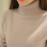Sweters Women  Autumn Winter Thick Women Pullover Sweaters Turtleneck Long Sleeve Solid Sexy Slim Knitted Sweater Pull Femme